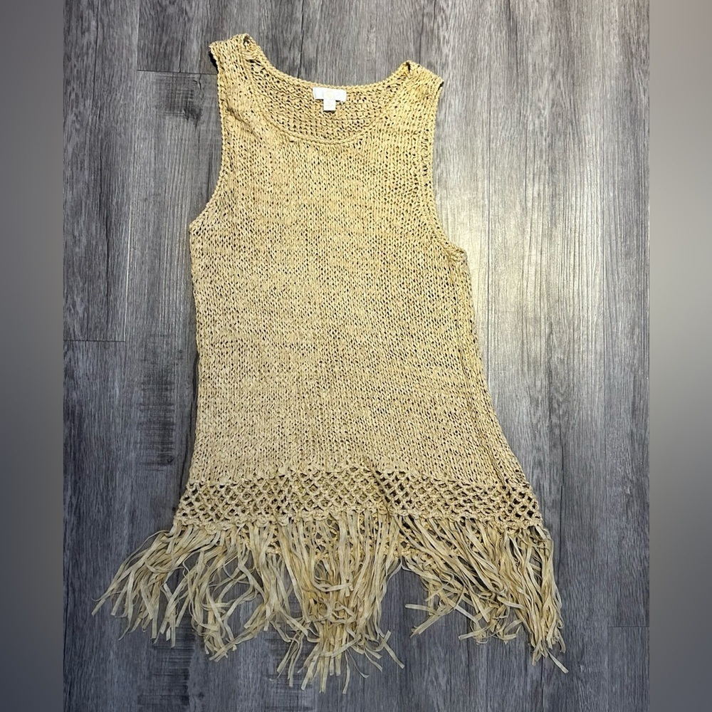 Women’s Charming Charlie Boho Crochet Fringe Tank Top S
